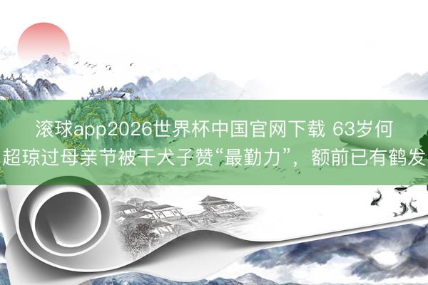 滚球app2026世界杯中国官网下载 63岁何超琼过母亲节被干犬子赞“最勤力”，额前已有鹤发