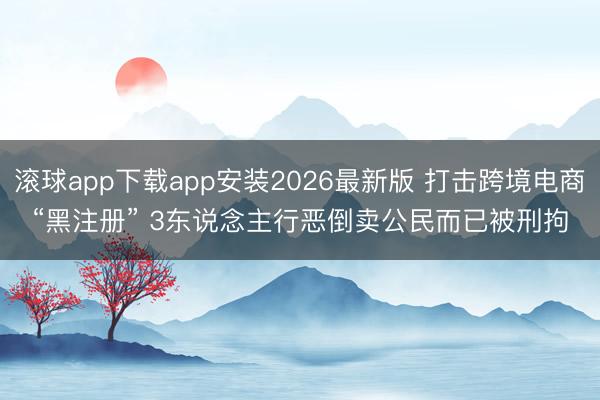 滚球app下载app安装2026最新版 打击跨境电商“黑注册” 3东说念主行恶倒卖公民而已被刑拘