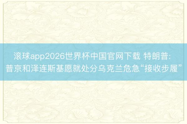 滚球app2026世界杯中国官网下载 特朗普: 普京和泽连斯基愿就处分乌克兰危急“接收步履”