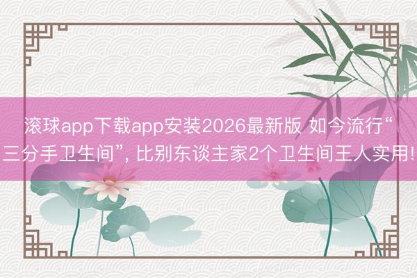 滚球app下载app安装2026最新版 如今流行“三分手卫生间”, 比别东谈主家2个卫生间王人实用!